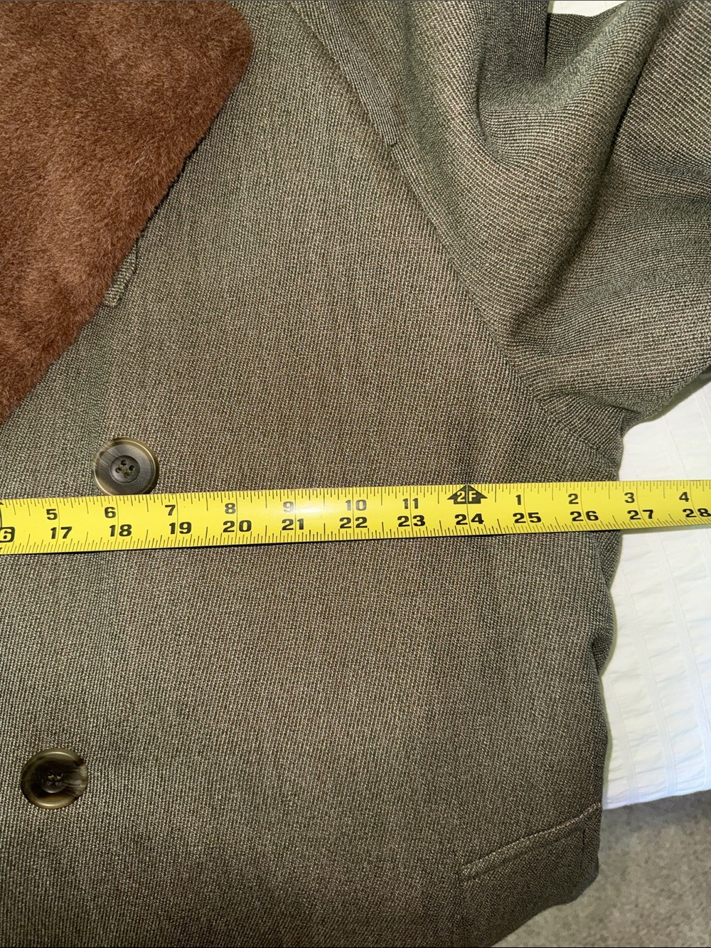 Men's Long Trench Coat with Brown Shearling Lining - Bullock & Jones - Picture 8 of 11